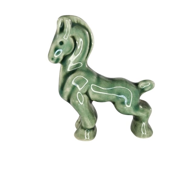 Metlox Morton Shawnee Pottery Green Horse Figurine Vintage California MCM - Picture 2 of 9